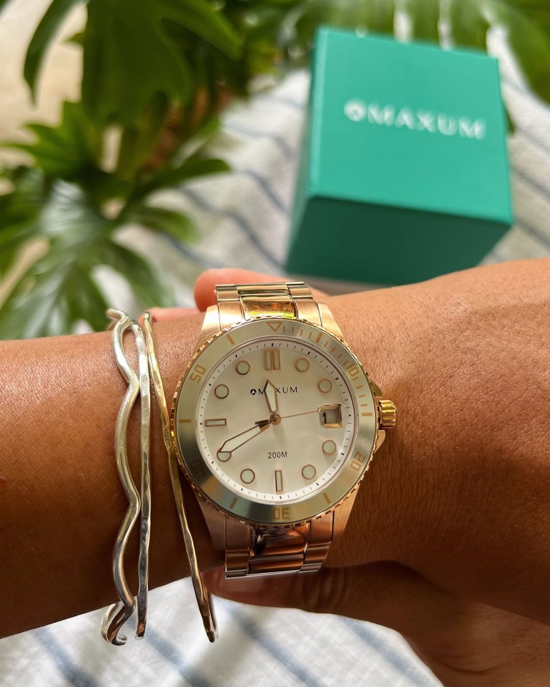 Liberty Ladies Analogue Date Watch – Rose Gold Case, White Dial & Rose Gold Bracelet