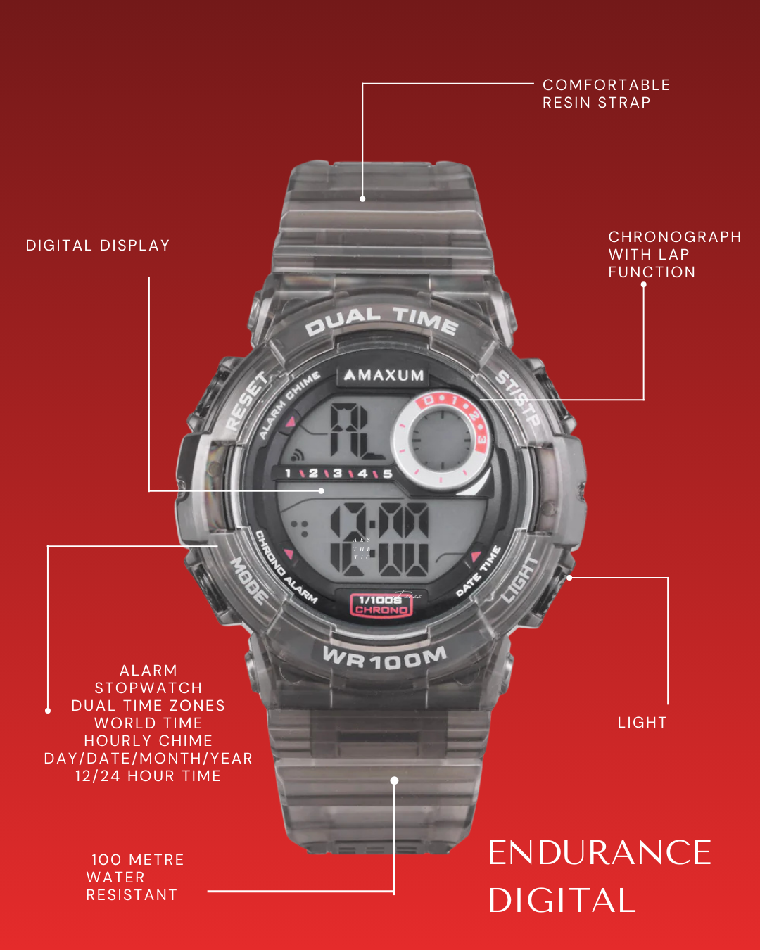 Endurance Black Digital Watch