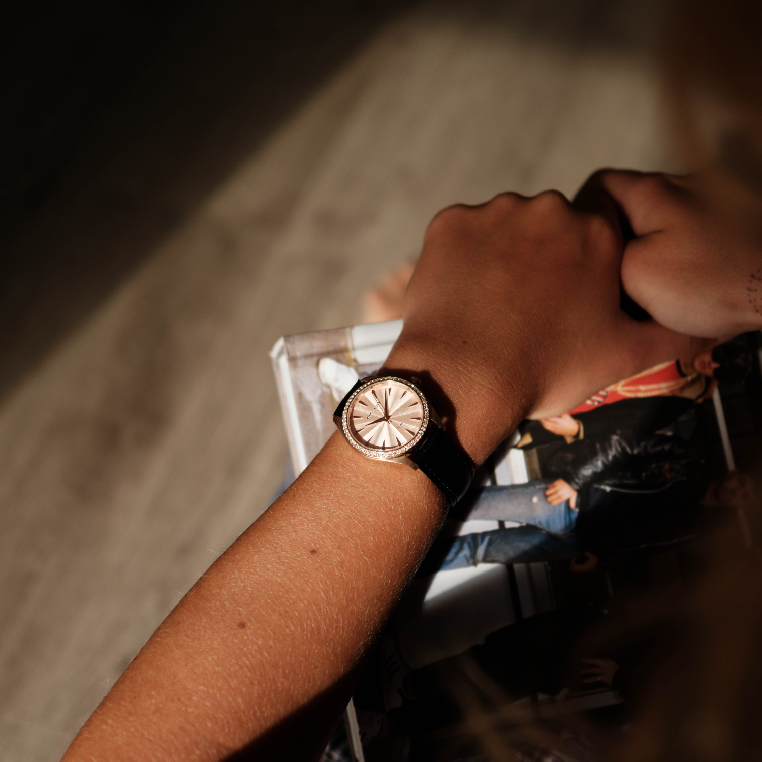 Sydney Rose Gold Box Set -Includes Rose Watch with Black Leather Strap