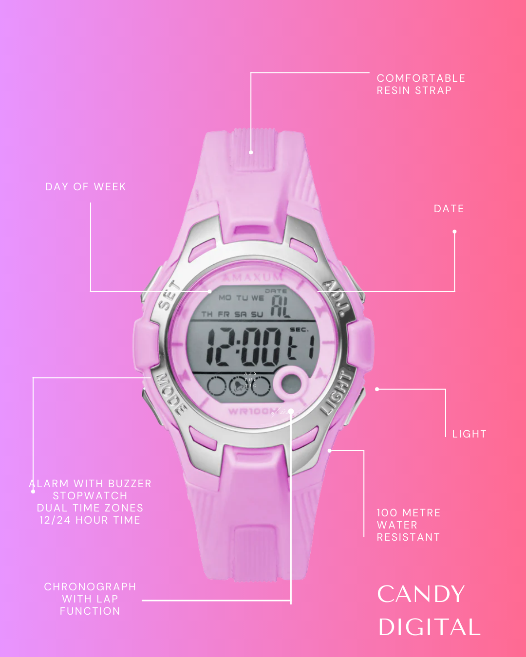 Candy Pink Digital Watch