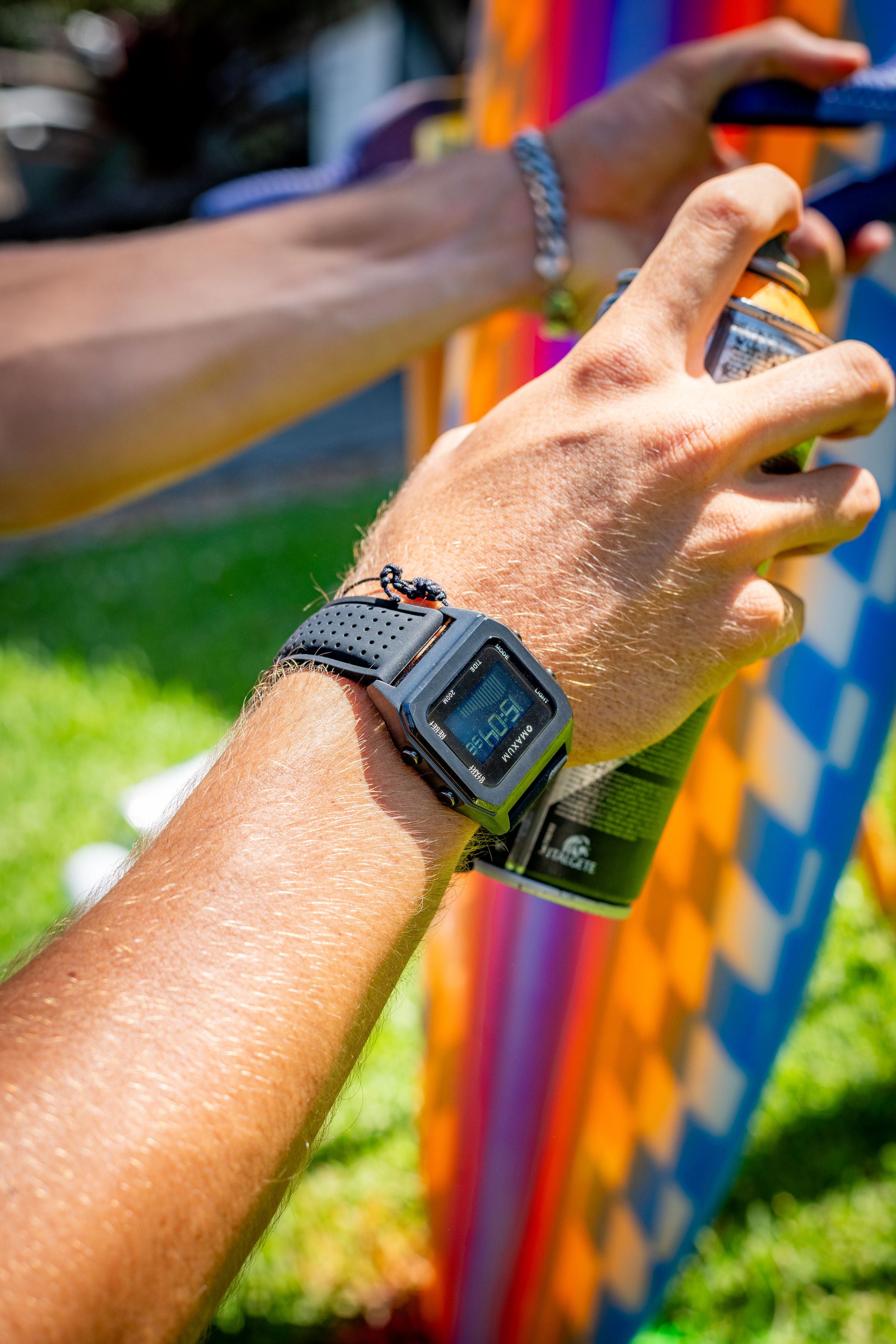 Raglan Digital Square Unisex Tide Watch– Gun Metal Case, Black Dial & Black Silicone Strap