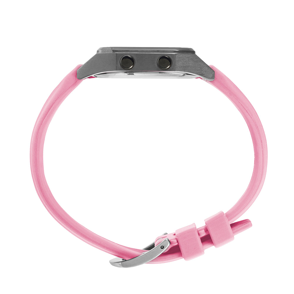 Raglan Digital Tide Watch Set – Gun Metal Case, White & Pink Silicone Strap