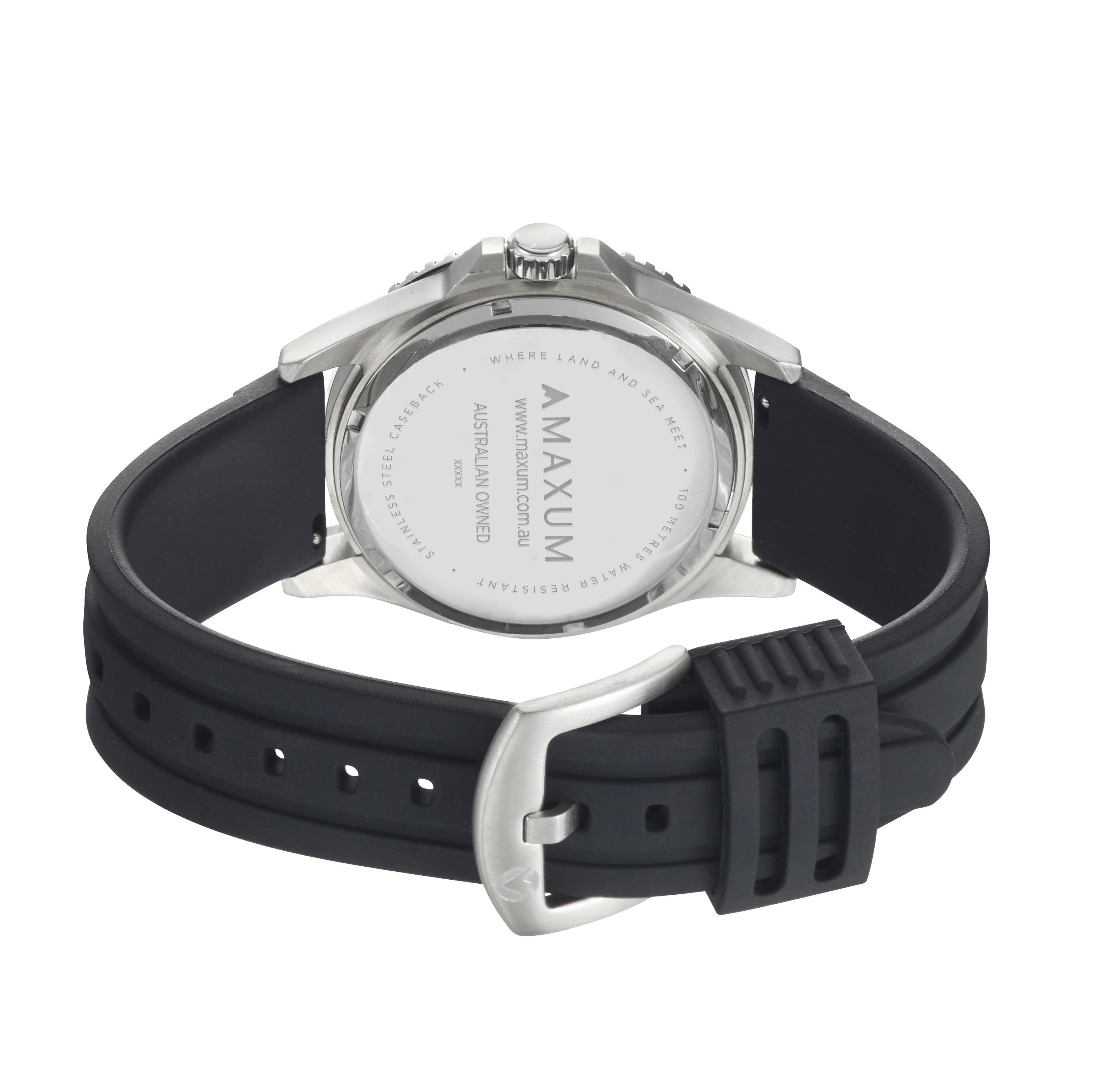 Prince Analogue Date Watch – Silver-Tone Case, Black Dial & Black Silicone Strap