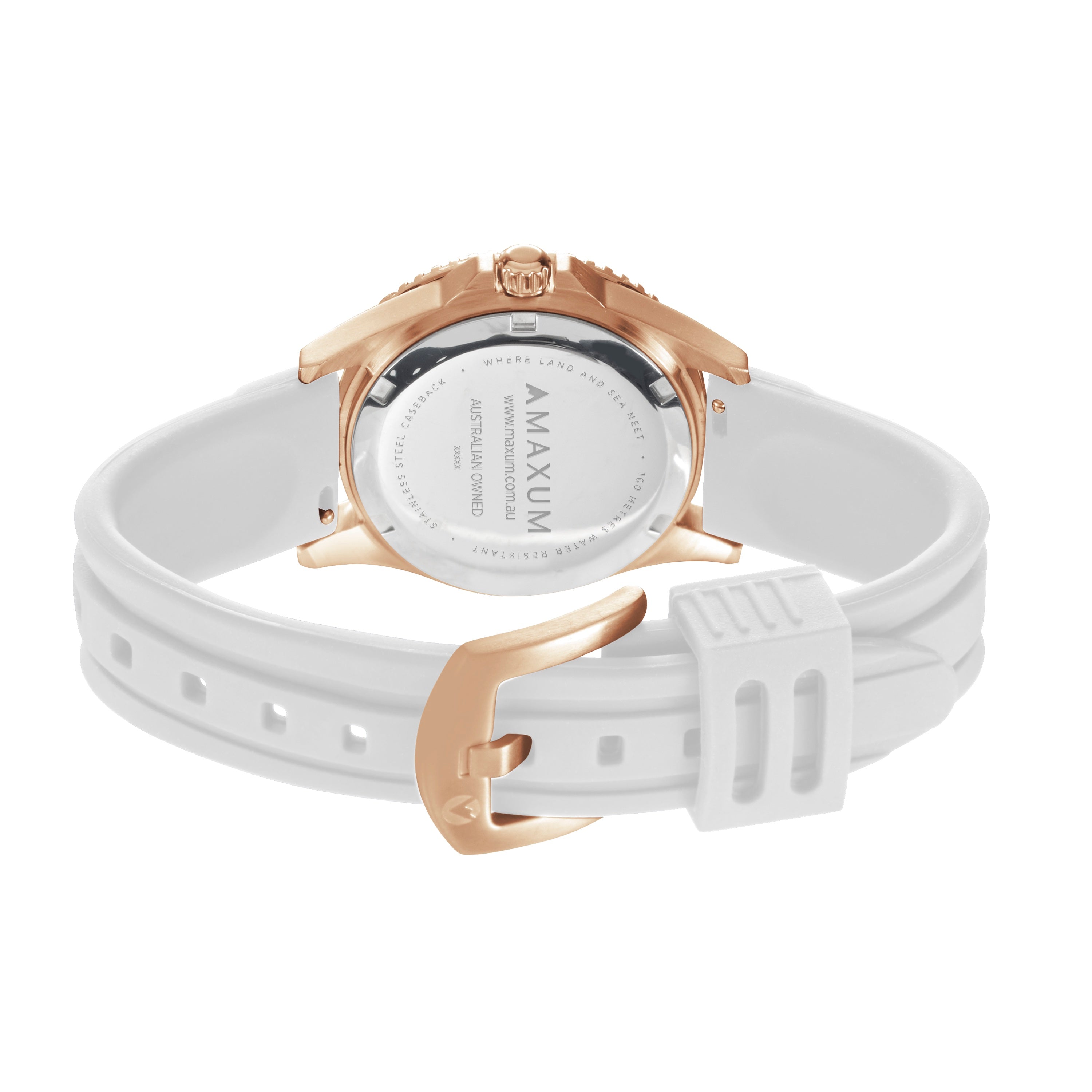 Liberty Rose-gold Set - Includes Rose Analogue Date Watch and White Silicone Strap
