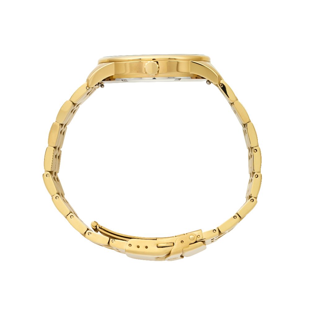 Taylor Steele Analogue Dual Time Zones– Green Dial, Gold Tone Case & Bracelet Watch