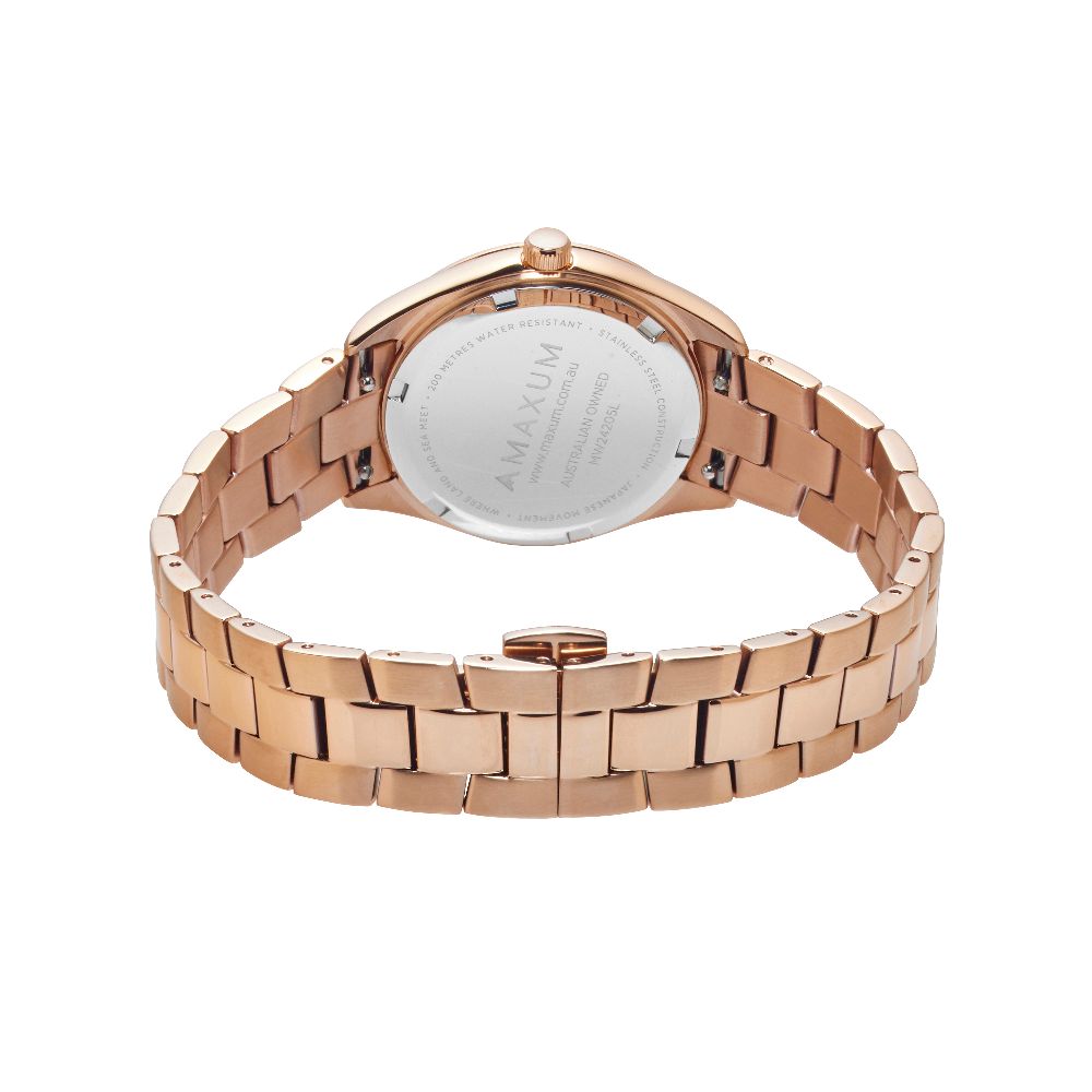 Sydney Crystal-Embellished Analogue Watch – Rose Gold Tone Dial, Rose Gold Tone Case & Bracelet