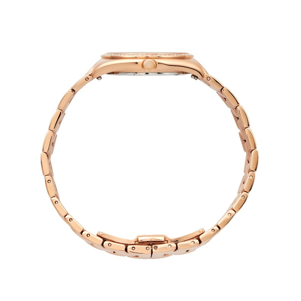 Sydney Crystal-Embellished Analogue Watch – Rose Gold Tone Dial, Rose Gold Tone Case & Bracelet