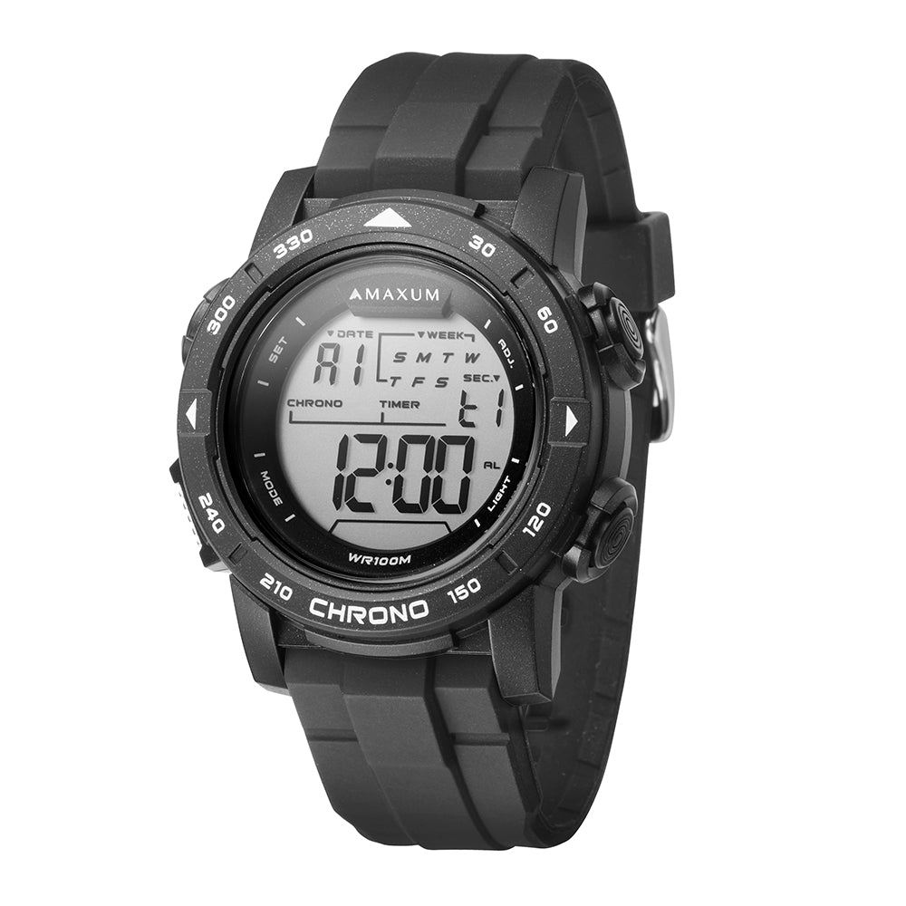 Maxum Basalt Black Digital Watch on angle
