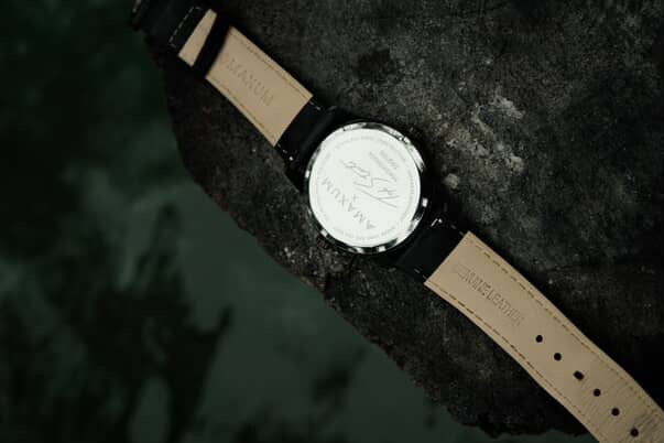 Taylor Steele Analogue Dual Time Zones – Black Dial, Black Case & Black Leather Band Watch