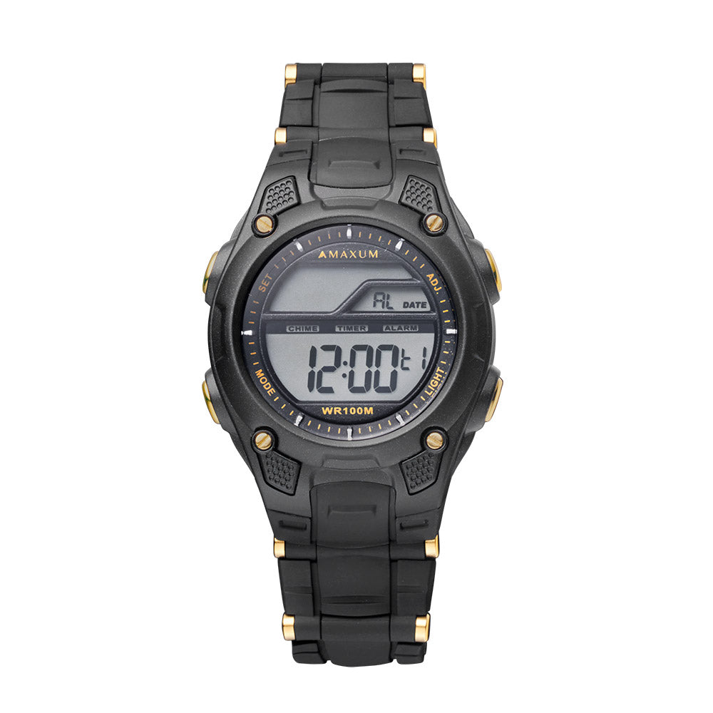 Swing Black and Gold Digital Watch