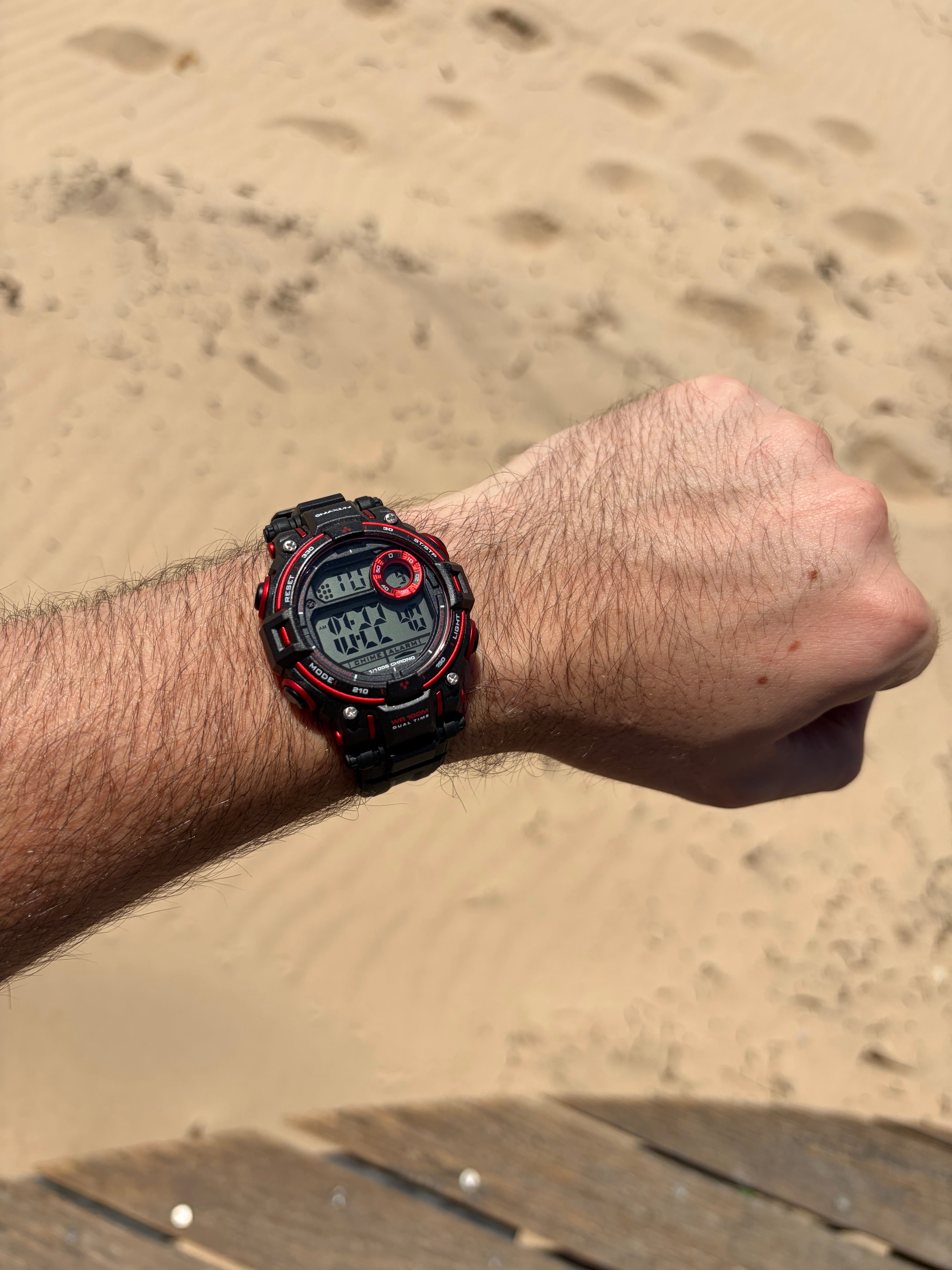 Surfari Black and Red Digital Watch