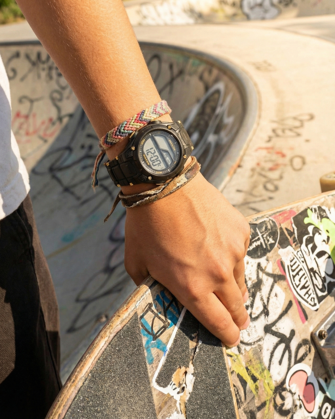 Swing Black and Gold Digital Watch