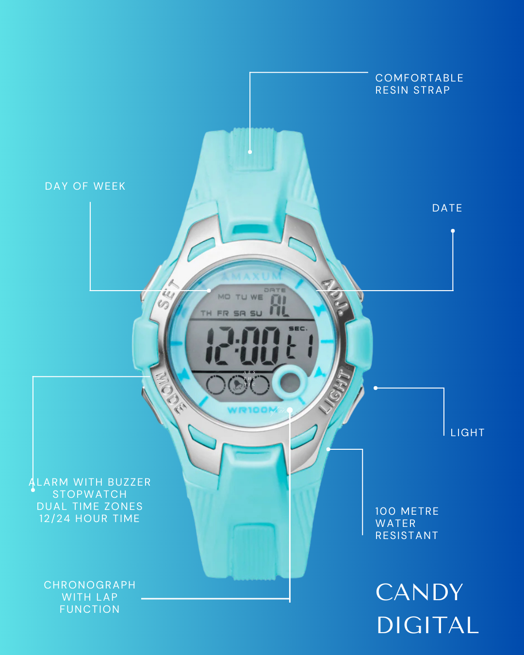Candy Blue Digital Watch