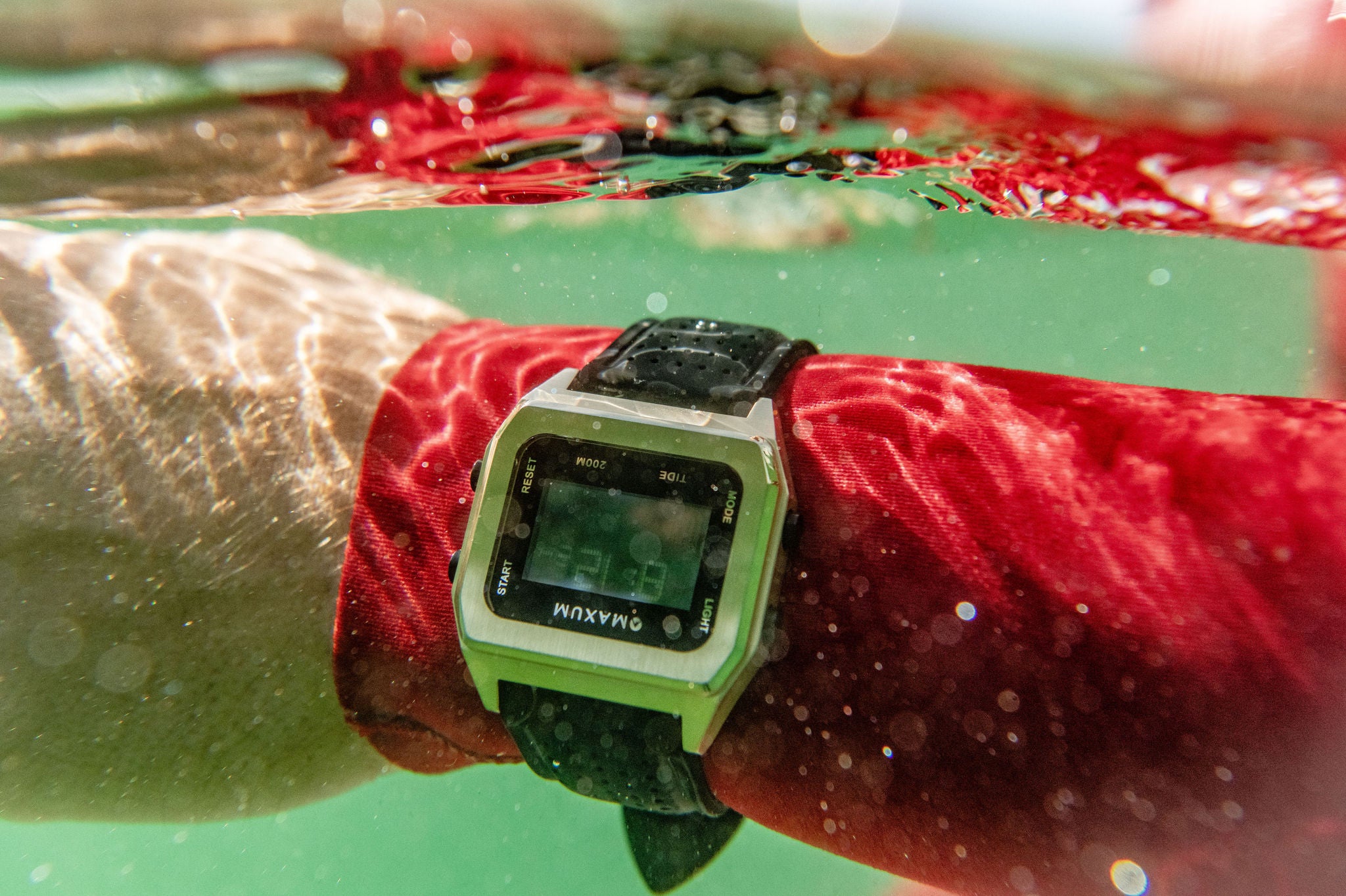 Raglan Digital Square Unisex Tide Watch– Gun Metal Case, Black Dial & Black Silicone Strap