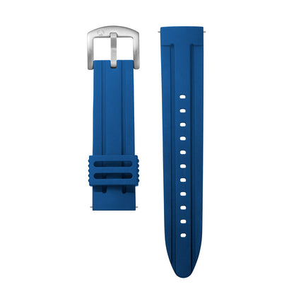 Prince Silver Set- includes Silver Bracelet Watch and Blue Silicone Strap