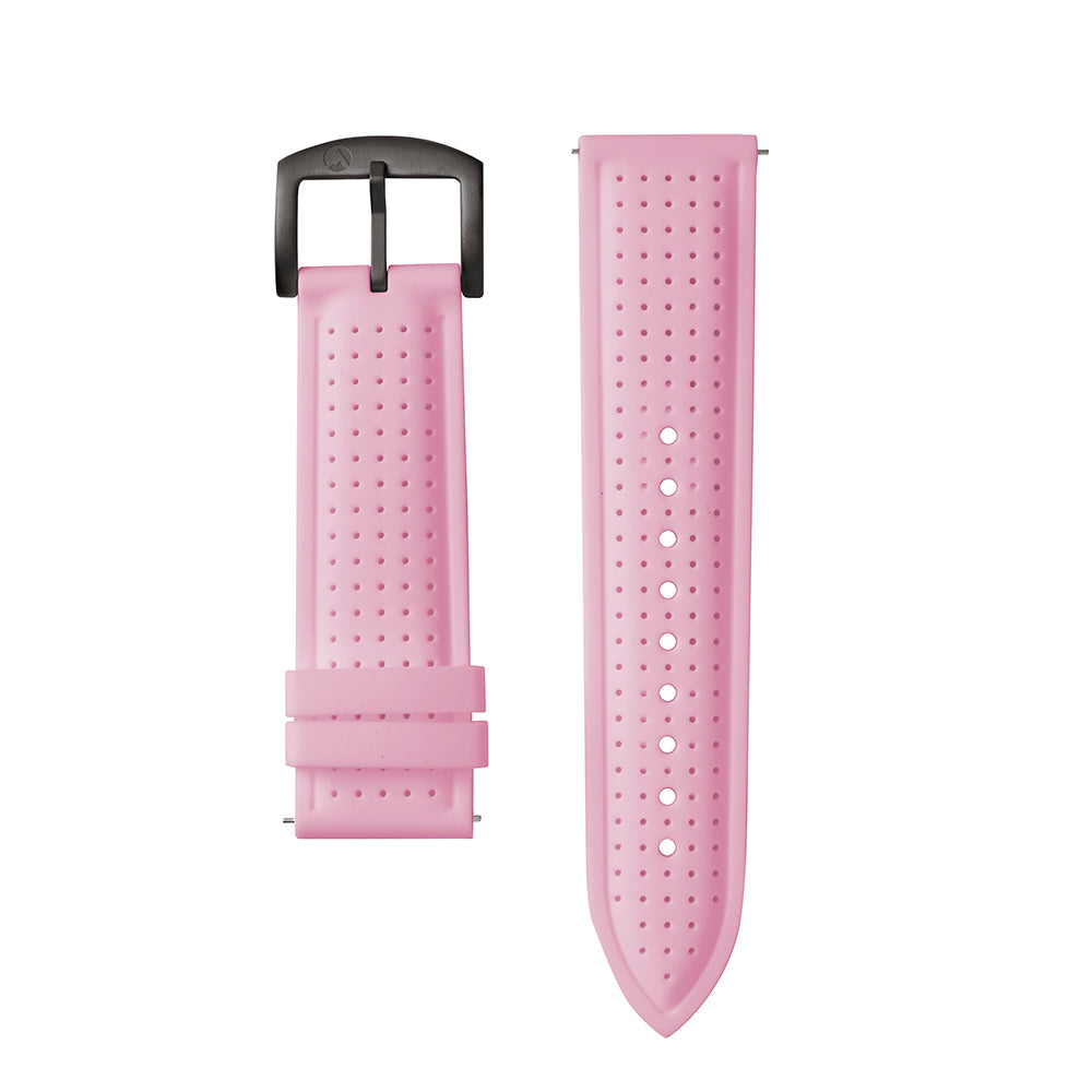 24mm Raglan Pink Silicone Strap Black IP Buckle