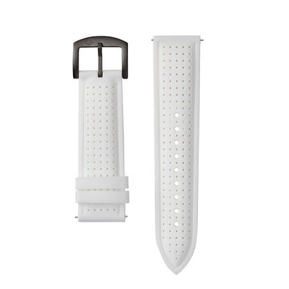 Raglan Digital Square Unisex Tide Watch – Black Case, Black Dial & White Silicone Strap