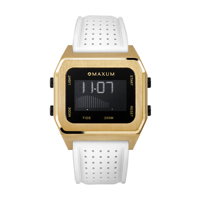 Raglan Digital Tide Watch Set – Gold Case White & Pink Silicone Strap
