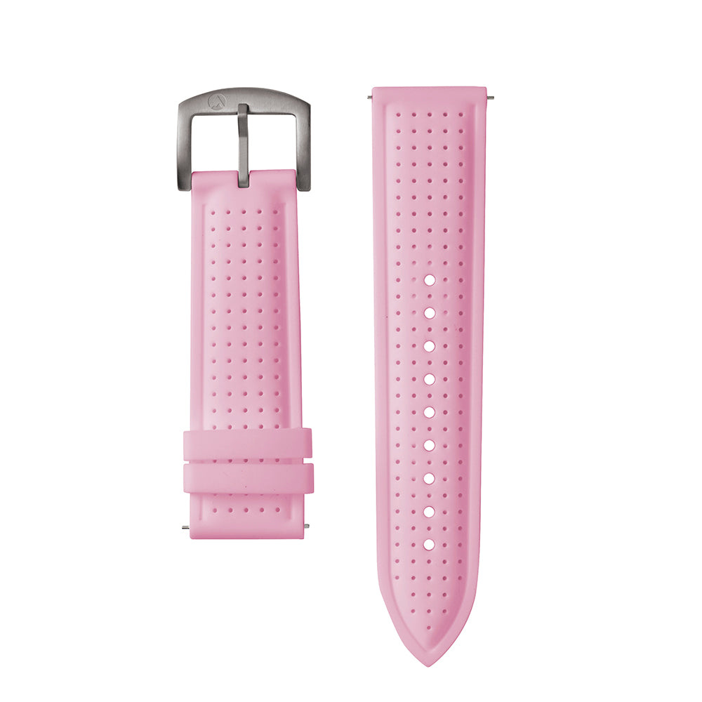 Raglan Digital Square Unisex Tide Watch– Gun Metal Case, Black Dial & Pink Silicone Strap