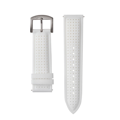 Raglan Digital Square Unisex Tide Watch– Gun Metal Case, Black Dial & White Silicone Strap