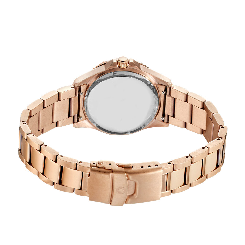 Liberty Rose-gold Set - Includes Rose Analogue Date Watch and White Silicone Strap