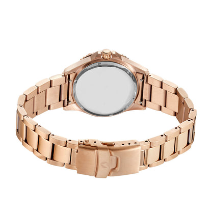 Liberty Rose-gold Set - Includes Rose Analogue Date Watch and White Silicone Strap