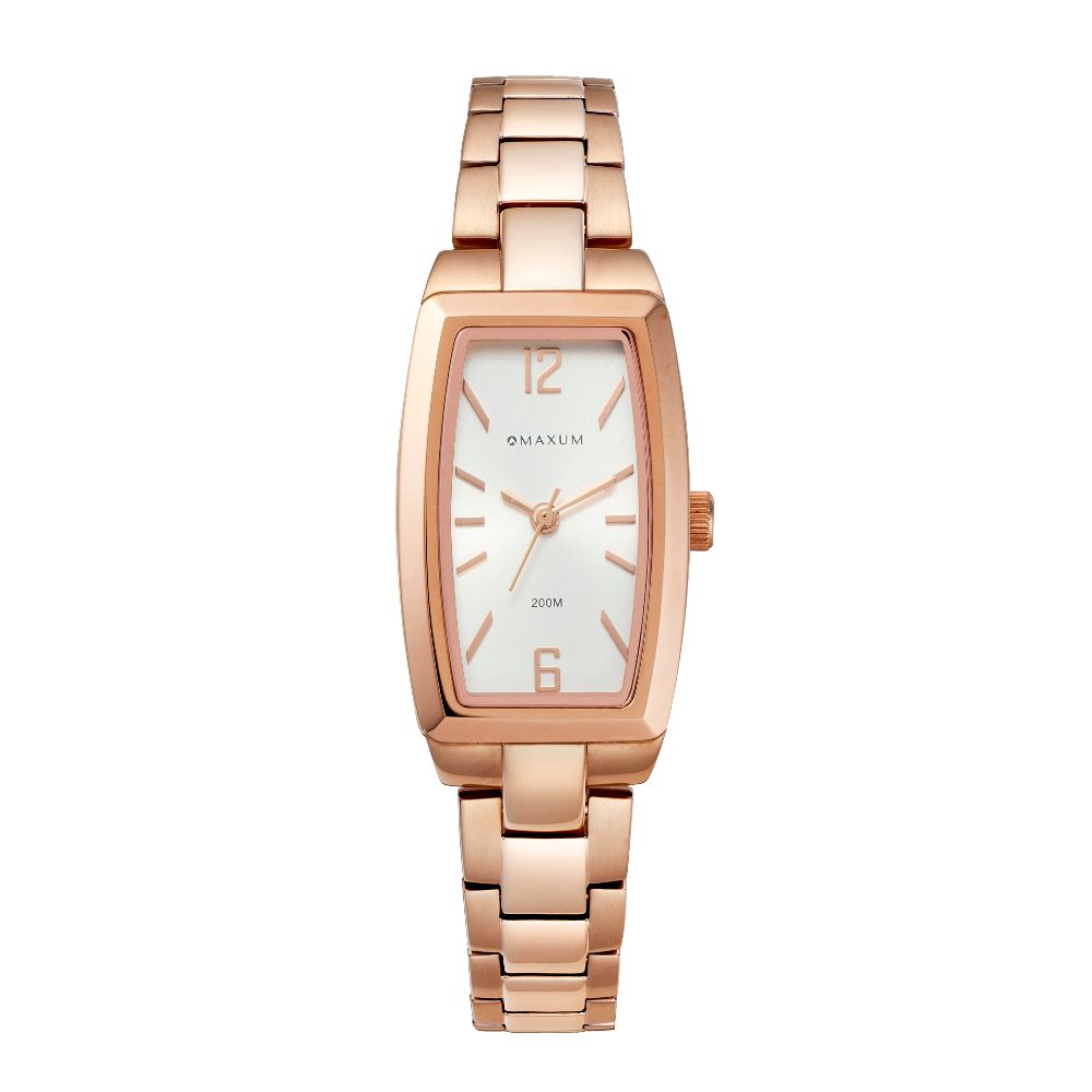 Fanta Re-Issue Analogue Rectangular Watch – Rose Gold Case, White Dial & Rose Gold Bracelet