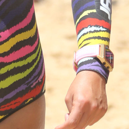 Raglan Digital Tide Watch Set – Gold Case White & Pink Silicone Strap