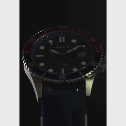 Prince Analogue Date Watch – Silver-Tone Case, Blue Dial & Blue Silicone Strap